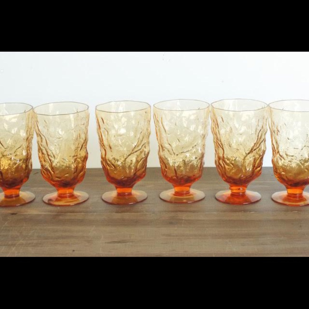 Vintage peach/orange goblets set of 6
